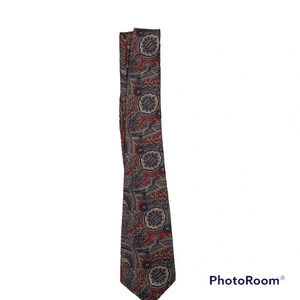 Men's Vintage Paisley Oscar De La Renta Tie Red and Blue